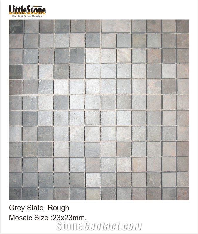 Copper Slate Brick Pattern Mosaic Tiles, Copper Brown Slate Mosaic