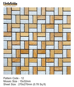 India Green Marble Tumbled Mosaics, Sapphire Green Marble Tumbled Mosaics