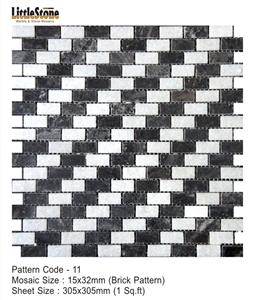 India Green Marble Tumbled Mosaics, Sapphire Green Marble Tumbled Mosaics