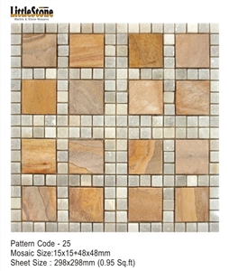 India Green Marble Tumbled Mosaics, Sapphire Green Marble Tumbled Mosaics