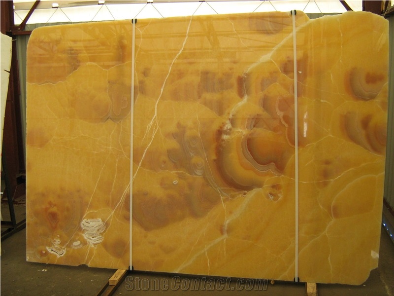 Orange Bojnord Onyx Slabs, Iran Yellow Onyx