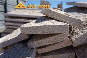 G682 Mushroom Stone Walling Cladding,China Yellow Granite Mushroom Stone