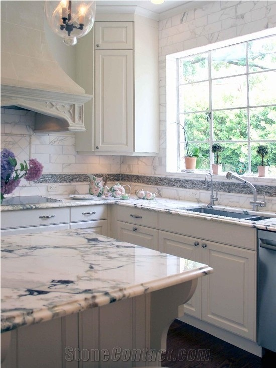 Calacatta Viola Marble Kitchen Countertop, Calacatta Viola Lilac Marble Countertop