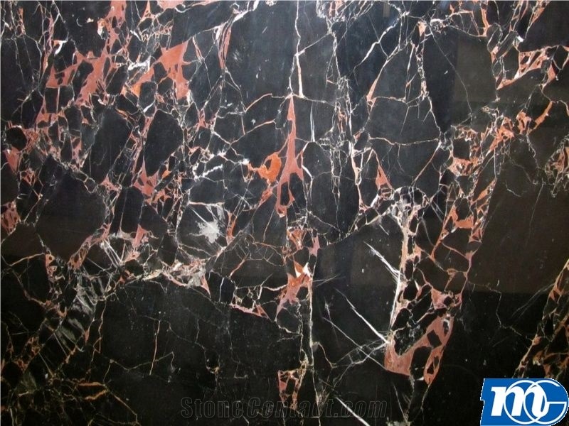 Black Montmartre Marble Tiles, Slabs