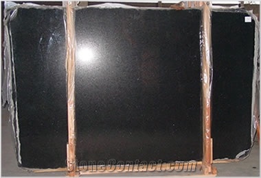 Preto Sao Benedito Black Granite Slabs