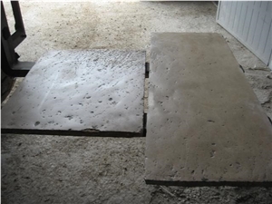 French Limestone Antique Floor Tiles, Rocheron Dore Clair Limestone Tiles