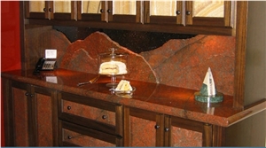 Red Dragon Granite Desk Top, Dragon Red Granite Kitchen Countertops