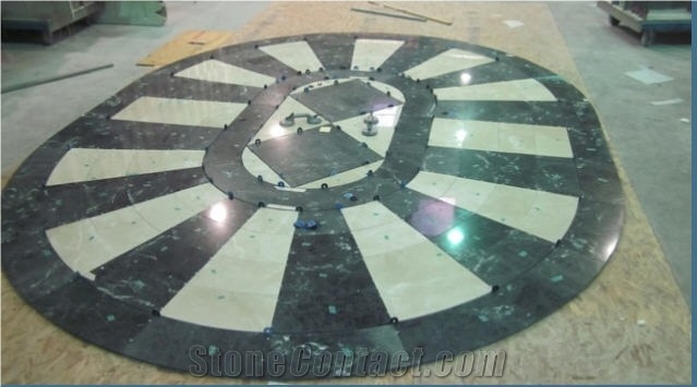 Stone Center Waterjet Fabrications, Green Marble Medallion