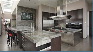White Macaubas Quartzite Kitchen Countertop