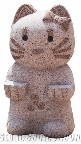 G682 Garden Decoration Animal Carving Stone,China Yellow Granite Sculpture, Statue