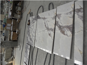 Snow Plum Marble Tiles, Italy Lilac Marble