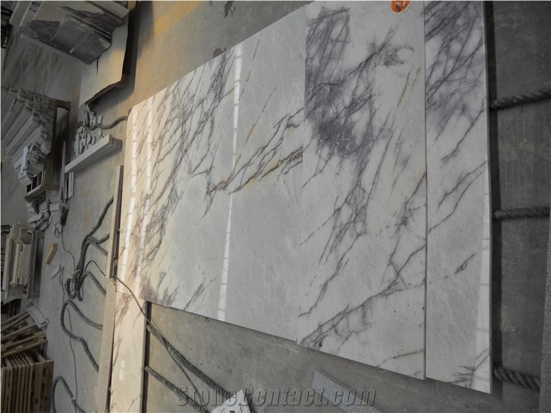 Snow Plum Marble Tiles, Italy Lilac Marble