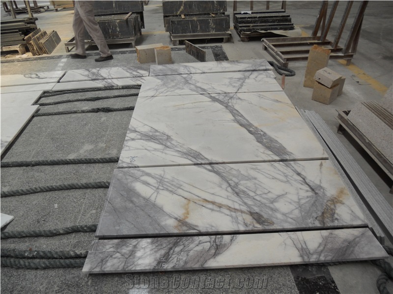 Snow Plum Marble Tiles, Italy Lilac Marble