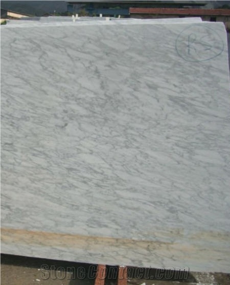 Bianco Brouille Marble Slabs, Italy White Marble