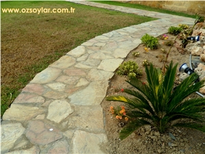 Fossil Mint Flagstone Walkway