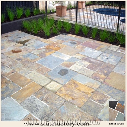 China Multicolor Slate Roman Opus Pattern