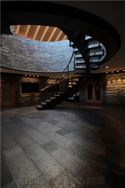 Otta Quartzite Round Stairs, Wall Cladding, Otta Grey Quartzite Stairs