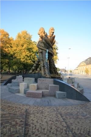 Sculpture Of Hans Christian Andersen, G654 Black Granite Sculpture