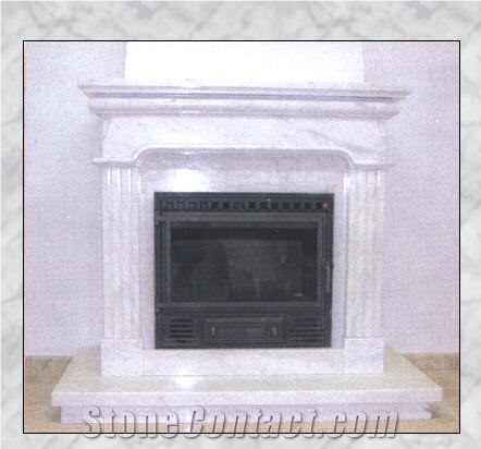 Estremoz Claro Marble Fireplace, Estremoz Claro White Marble Fireplace