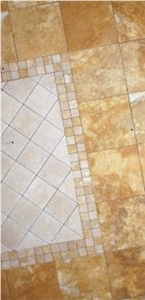 Yellow Travertine Tumbled Pattern