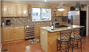 Juparana Pompeii Granite Full Bullnose Edge Counte