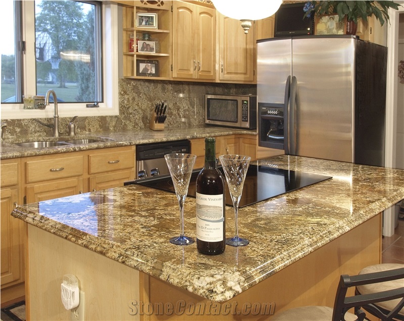 Juparana Pompeii Granite Full Bullnose Edge Counte