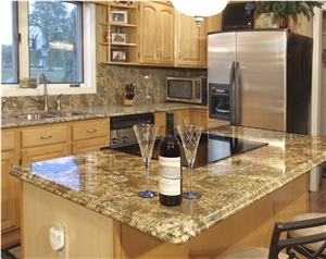 Juparana Pompeii Granite Full Bullnose Edge Counte