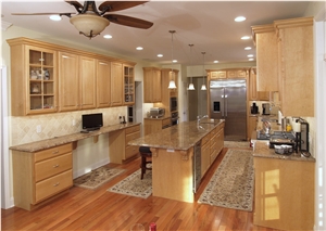 Juparana Romance Granite Ogee Edging Countertop, Romance Brown Granite Countertop