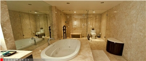 Durango Dorado Travertine Bathroom Design, Durango Dorado Yellow Travertine Small Bathroom Design