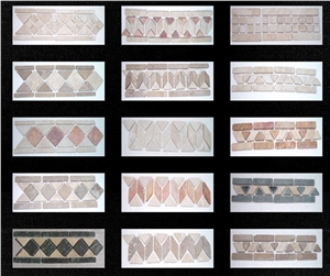 Durango Travertine Mosaic Borders, Durango Autumn Beige Travertine Mosaic Borders