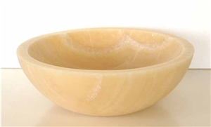 Round Sink with Miel Onyx, Miel Yellow Onyx Round Sink