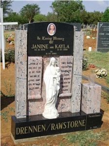 Nero Assoluto Granite,Capricorn Granite Tombstone, Capricorn Pink Granite Tombstone