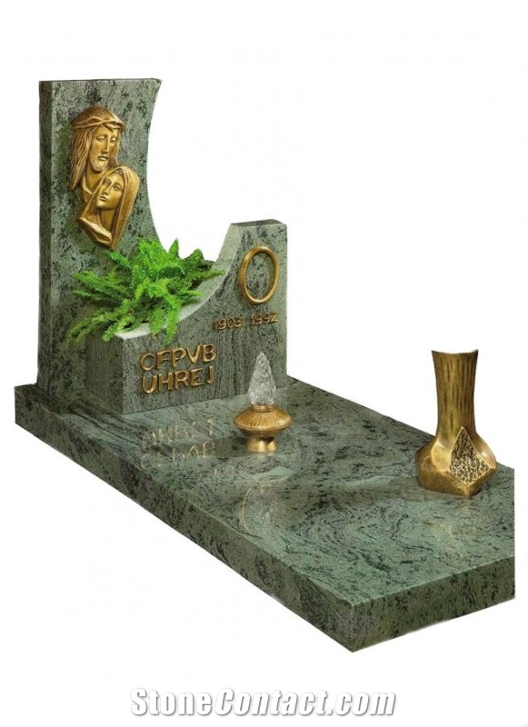 Olive Green Lines Granite Monument