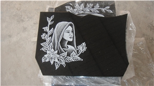 Shanxi Black Granite Grave Stone, Shanxi Black Granite Slant Grave