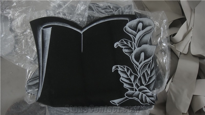 Shanxi Black Granite Grave Stone, Shanxi Black Granite Slant Grave
