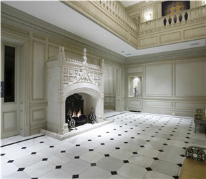 Bianco Carrara a Marble Fireplace and Floor Tiles, Bianco Carrara a White Marble Fireplace Bianco Carrara a Marble Fireplace and Floor Tiles, Bianco Carrara a White Marble Fireplace