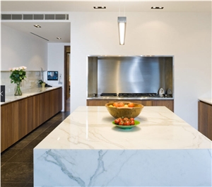 Calacatta Oro Marble Kitchen Island Countertop, Calacatta Macchia Oro White Marble Countertop