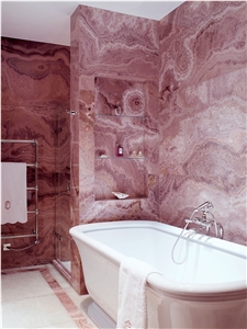 Caramel Onyx and White Onyx Bathroom Design, Caramel Brown Onyx Bathroom Design
