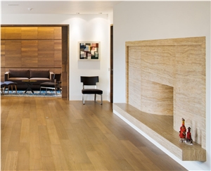 Luxor Travertine Fireplace Design, Beige Travertine Fireplace Design