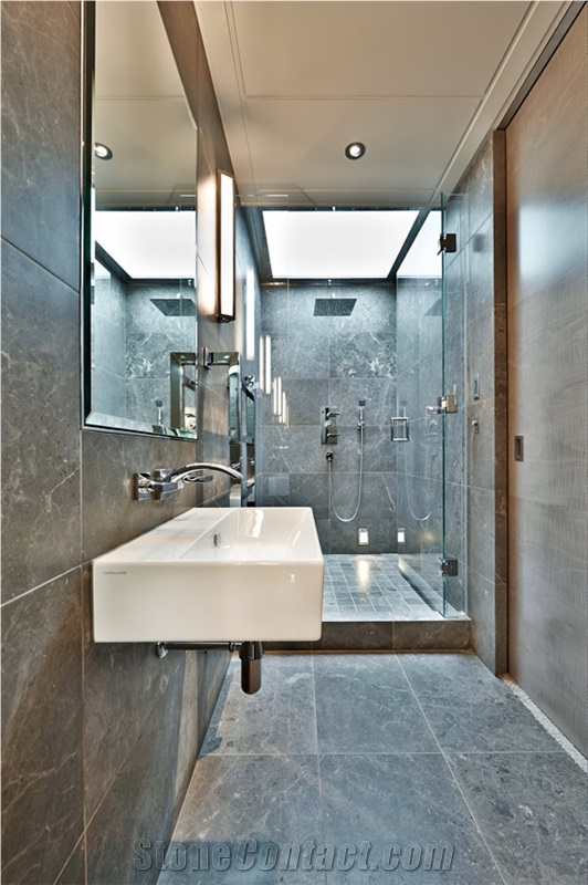Nordic Grey Marble Bathroom Design