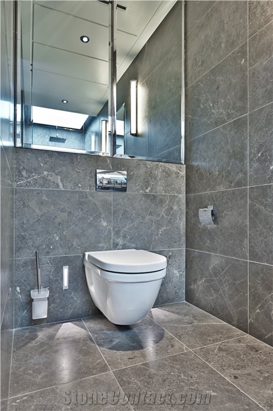 Nordic Grey Marble Bathroom Design