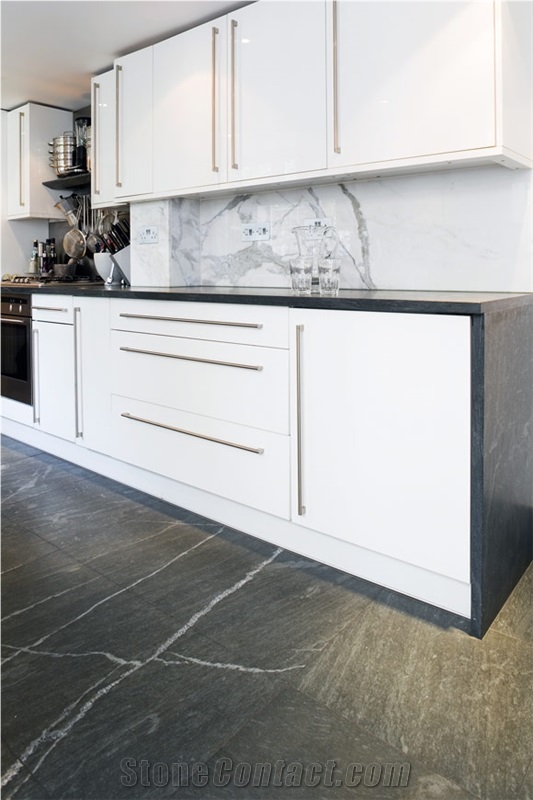 Pietra Cardosa Worktops Floors,Calacatta Marble Sp, Pietra Del Cardoso Grey Sandstone Kitchen Design