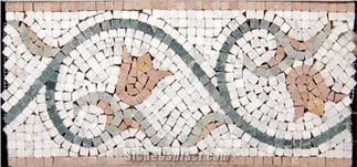 Verde Laguna Marble, Aegan Brown Marble Mosaic Bor