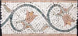 Verde Laguna Marble, Aegan Brown Marble Mosaic Bor