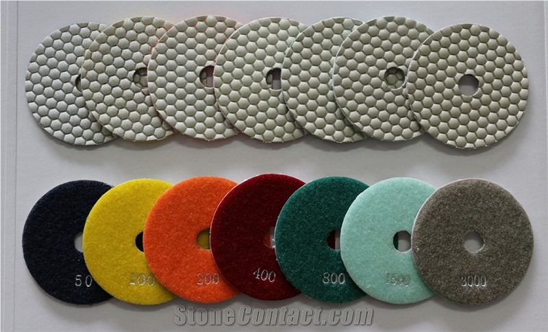 3"4"5"Hexagon Dry/ Wet Polishing Pads for Marble Granite Engineered Stone, Fast Polishing,Diamond Stone Pads