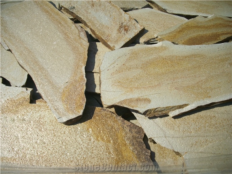 Natural Golden Gneiss Stone Flagstone for Landscaping