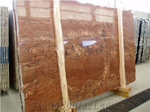 Juparana Bordeaux Granite Slab