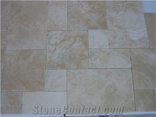 Light Beige Travertine Tile Pattern Set