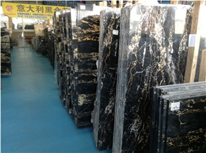 Portoro Nero Giallo Marble Slabs