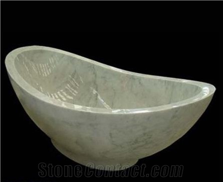 White Marble Solid Bathtub-New Design